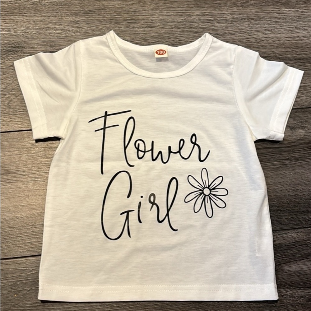White Flower Girl Kids T-Shirt